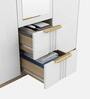 Abran 3 Door Wardrobe With Mirror & Locker In High Gloss White Finish