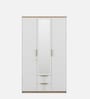 Abran 3 Door Wardrobe With Mirror & Locker In High Gloss White Finish