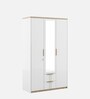 Abran 3 Door Wardrobe With Mirror & Locker In High Gloss White Finish