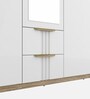 Abran 3 Door Wardrobe With Mirror & Locker In High Gloss White Finish