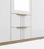 Abran 3 Door Wardrobe With Mirror & Locker In High Gloss White Finish