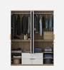 Abran 4 Door Wardrobe With Mirror & Locker In High Gloss White Finish