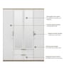 Abran 4 Door Wardrobe With Mirror & Locker In High Gloss White Finish