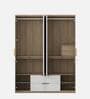 Abran 4 Door Wardrobe With Mirror & Locker In High Gloss White Finish