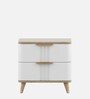 Abran Bedside Table In High Gloss White Finish