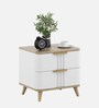 Abran Bedside Table In High Gloss White Finish