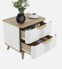 Abran Bedside Table In High Gloss White Finish