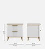 Abran Bedside Table In High Gloss White Finish