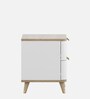 Abran Bedside Table In High Gloss White Finish