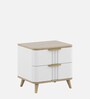 Abran Bedside Table In High Gloss White Finish