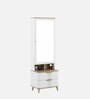 Abran Dresser With Hidden Mirror Storage In High Gloss White Finish