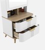 Abran Dresser With Hidden Mirror Storage In High Gloss White Finish