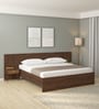 Abran King Size Bed In Brown Colour With Bedside Tables