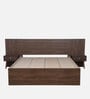 Abran King Size Bed In Brown Colour With Bedside Tables