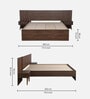 Abran King Size Bed In Brown Colour With Bedside Tables