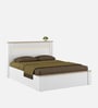Abran King Size Bed With Full Hydraulic Storage In High Gloss White Finish