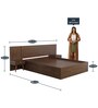 Abran King Size Bed with Storage & Bedside Tables in Brown Colour