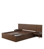 Abran King Size Bed with Storage & Bedside Tables in Brown Colour