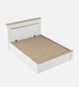 Abran Queen Size Bed With Full Hydraulic Storage In High Gloss White Finish