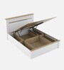 Abran Queen Size Bed With Full Hydraulic Storage In High Gloss White Finish