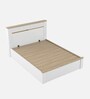 Abran Queen Size Bed With Full Hydraulic Storage In High Gloss White Finish