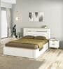 Abran Queen Size Bed With Full Hydraulic Storage In High Gloss White Finish