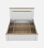 Abran Queen Size Bed With Full Hydraulic Storage In High Gloss White Finish