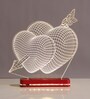 ABS Plastic Heart On Heart With Arrow Table LED Lights