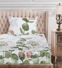 Green Floral 210 TC Cotton Single Bed Sized Bed Sheets With 1 Pillow Cover