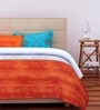 Orange Floral 220 TC Cotton King Sized Bed Sheets with 2 Pillow Covers