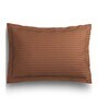 Brown Striped 220 TC Cotton King Sized Bed Sheets with 2 Pillow Covers