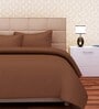 Brown Striped 220 TC Cotton King Sized Bed Sheets with 2 Pillow Covers