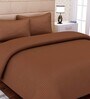 Brown Striped 220 TC Cotton King Sized Bed Sheets with 2 Pillow Covers
