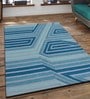 Blue Wool Abstract 3 x 5 Feet Hand Tufted Carpet