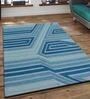 Blue Wool Abstract 4 x 6 Feet Hand Tufted Carpet