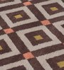 Brown Polyester Geometrical 4 x 6 Feet Machine Made Carpet