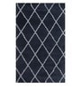 Black Geometric Polyester 4 ft x 6 ft Machine Made Carpet