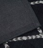 Black Geometric Polyester 4 ft x 6 ft Machine Made Carpet
