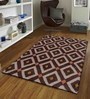 Brown Polyester Geometrical 4 x 6 Feet Machine Made Carpet