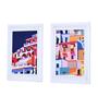 Abstract 3D Set of 2 Multicolour Engineered Wood Paintings