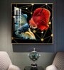 Abstract Betta Fish Glass Finish Square Wall Art