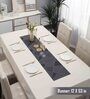 Abstract Black (53 x12) PVC Table Runner