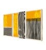 Arthur Yellow Cotton Canvas Framed Art Panels Set of 3