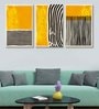 Arthur Yellow Cotton Canvas Framed Art Panels Set of 3