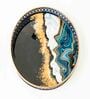 Abstract Blue Iron Round Serving Tray