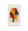 Abstract Circle and Square Prints Set of 4 Canvas Wall Painting Black Frame