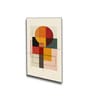 Abstract Circle and Square Prints Set of 4 Canvas Wall Painting Black Frame
