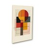 Abstract Circle and Square Prints Set of 4 Canvas Wall Painting Gold Frame