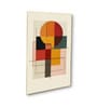 Abstract Circle and Square Prints Set of 4 Canvas Wall Painting Gold Frame