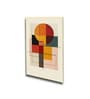 Abstract Circle and Square Prints Set of 4 Canvas Wall Painting Gold Frame